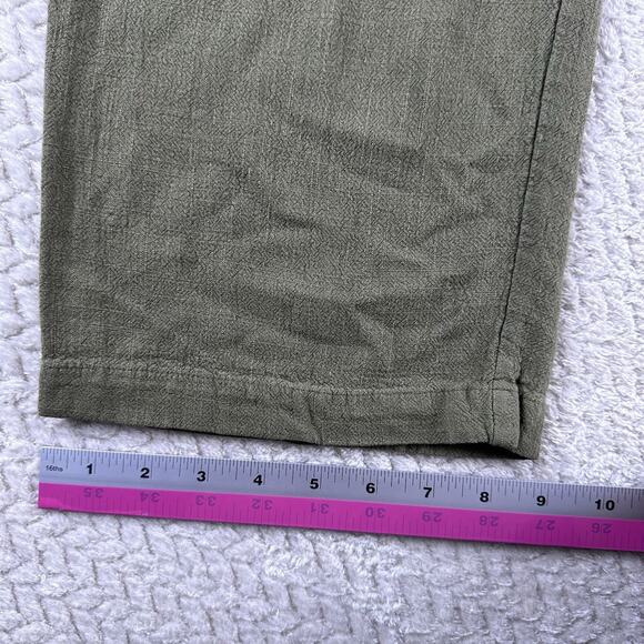 Staccato Pants Women Medium Army Green Coastal Beachy Lightweight Linen Blend - Picture 8 of 12